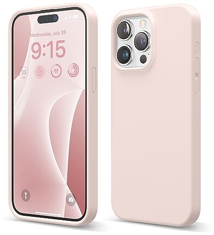 elago Silikon Hülle für iPhone 15 Pro Max | Premium Silikon Handyhülle, Ganzkörper Schutzhülle [4 Lagige Stoßfeste Struktur], Mikrofaserfutter (Lovely Rosa)