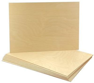9 Pack 1/16 X 12 X 17 Inch Thin Birch Plywood Sheets for Lasercuting DIY Crafts Project