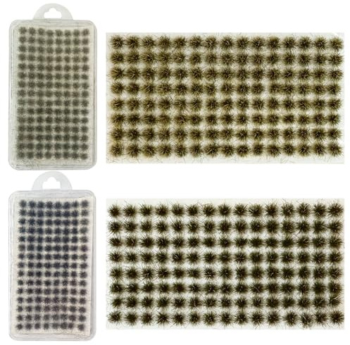 Woohome Campo de Arroz Estático Modelo Arbustos en Miniatura Grass Tufts Juego de Mesa de Arena Mechones de Hierba Wasteland Tuft Modelo de Mechones (Estilo 2)