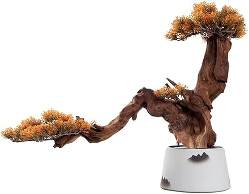 artificial flowers garland,Artificial Plants,faux plants, Artificial Welcoming Pine Bonsai Trees Ceramic Flower Pots Silicone Conifers Simple and Natural Fake Plants Used for Living Room and Office De