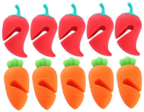MOLUCKFU Pot Lid Lifters Kitchen Accessories 10pcs Silicone Spill-Proof Boil Stoppers Cartoon Lovely Design Keeps Lid in Position and Housewearing Gifts for Slow Cooking