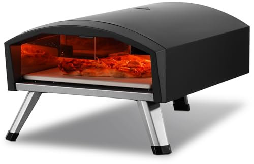 VEVOR Forno per pizza all'aperto, macchina per pizza a gas da 30,5 cm, portatile, con pietra per pizza in cordierite ispessita, copertura impermeabile, forno a gas spray in ferro con gamba pieghevole