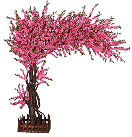 ZONABSQQ Lebensechter Kunstbaum Künstlicher Baum, simulierter Pfirsichbaum, 150 cm hoher Kirschbaum, Wunschbaum, Hotel-Einkaufszentrum, Hochzeitsdekoration Dekorationspflanze
