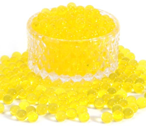 10000 Stück Wasserperlen Für Vasen,Water Beads，Wasser Perlen,Wasserperlen Für Pflanzen,Wasserkugeln,Gelkugeln Wasserperlen,Hochzeitsdekoration, Geburtstagsfeier Deco, Urlaubsdekoration,DIY(Goldgelb)