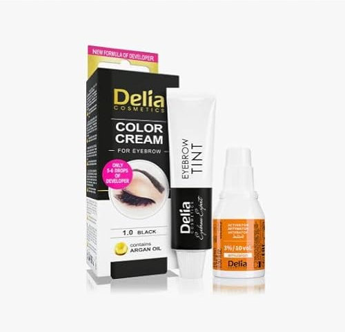 Tinta Per Sopracciglia Nera 1.0 Black 15ml (set completo di contenitore e pennellino)