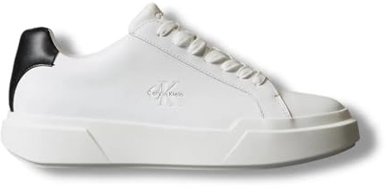 Calvin Klein Donna Sneakers con Suola Preformata Chunky Laceup in Pelle, Bianco (Bright White/Black), 40