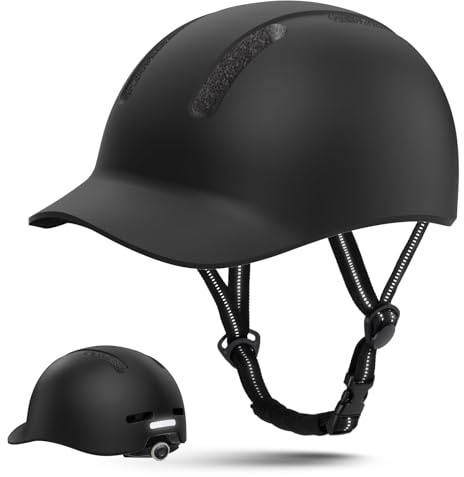 Shinmax Fahrradhelm für Damen und Herren, Einstellbarer Helm mit Visier & Sonnenschutz, Leicht & Belüftet für Urban Pendler Stadt & Rennrad (Kohlefaser, M:54-58cm)