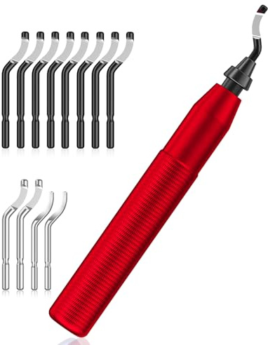 Entgrater mit 15 Klingen, AICOYA Handentgrater mit Metallgriff für Kunststoff, 3D-Druck, Metall und Stahl(10 BS1010,3 BS1018, 2 BK3010)