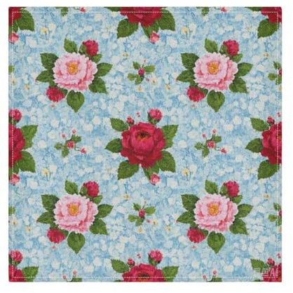 Dekorative wiederverwendbare Stoffservietten, Vintage-Stil, Blumenmuster, bunt, für Hochzeit, weißer Polyester-Stoff, servilletas de Tela para mesa, 50,8 x 50,8 cm, 6 Stück