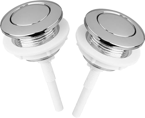 2Pcs Toilet Flush Buttons – 38mm Universal Single Flush Push Button Replacement Kit– Easy Installation for One-Piece, Two-Piece & Squat Toilets – Bathroom Cistern Repair