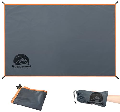 Underwood Aggregator Waterproof Multi-Purpose Camping Tarp & Groundsheet - Heavy Duty, Ultralight Tent Footprint Ground Mat for Camping, Hiking, Picnic, Awning - Includes Storage Bag