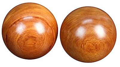 HOUDERCO Holz Massagebälle 2 Stück 6cm Übungshandbälle Handtrainer Aus Langlebigem Holz Zur Fingerkräftigung Und Massage Für Zuhause Und Senioren