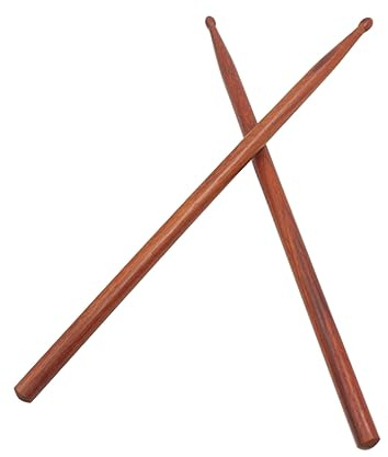 1 Paar Mahagoni Drumsticks, mit Holzspitze für Drummer | Braun, Oval Geformte Spitze, und Lackfrei, für Jugendbands und Percussion Spieler Zufällige Farbe