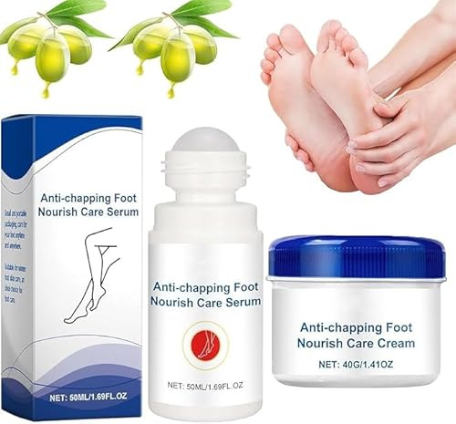 Balsamo nutriente anti-crepe, crema riparatrice per talloni screpolati, balsamo idratante per piedi screpolati, idrata e ammorbidisce i piedi, lascia i piedi morbidi e lisci (A+B)
