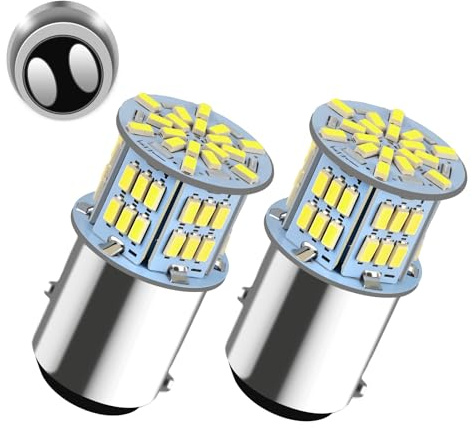 Jiyeo P21/5W 1157 BAY15D led Brake Light Bulbs,12V-24V Super Bright White 54SMD 3014 Chipset Replacement for 7528 2057 2357 Bulbs Compatible with Brake Tail Light for Car RV Trailer Boat 2 Pack