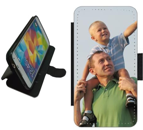 For Samsung Galaxy S25 FE personalised phone case wallet flip case photo on the front panel Black