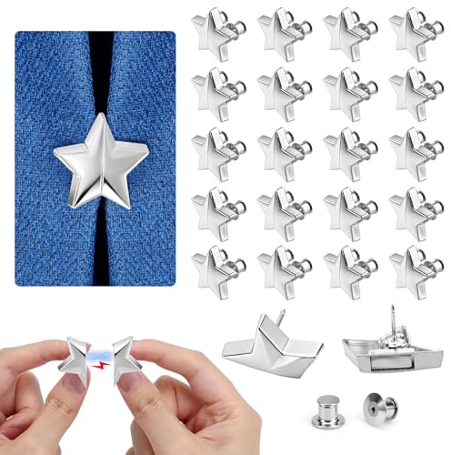 EEEKit 20 Pairs Magnetic Curtain Closure, Star-Shaped Curtain Magnets to Prevent Lights Leaking, Magnetic Curtain Clips for Home Bedroom Office Draperies