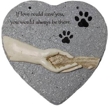 Guangcailun Pierre tombale pour Animaux de Compagnie, stèle funéraire pour Chiens avec Motif d'amour éternel. Symbole d'amour éternel. Empreinte de Patte.