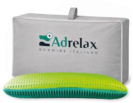 Cuscino Traspirante Dual Comfort in Lavatrice AD Relax® DUAL COMFORT– Aloe vera e Gel – Guanciale traspirante per chi dorme in posizione supina, di lato o a pancia in giù – Made in Italy