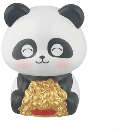 Glücks-Panda-Solarfigur für Auto, Desktop & Zuhause – Wackelnde solarbetriebene Dekoration mit ABS-Material, 8,9 x 7 x 6,5 cm – lichtbetriebene Glücksfigur (B)