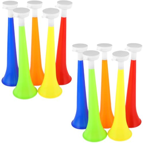 Hemobllo 10 Pcs Vuvuzela Horns, Loud Football Trumpet