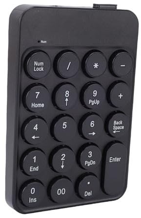 Cuifati Mini Teclado Numérico, Teclado Inalámbrico Bluetooth 5 1 de 19 Teclas con Teclas Redondas y Diseño Ergonómico, para PC, Portátil, Contabilidad Financiera