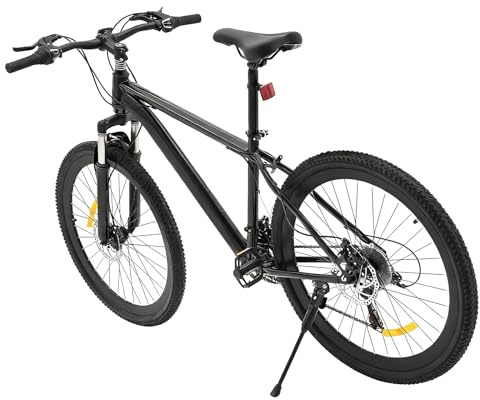 Steeviuzj Mountainbike 26 tum, 21-växlad MTB Mountain cykel med dubbel skivbroms för alla typer av vägar, justerbar höjd stadscykel för flickor pojkar män och kvinnor (svart)