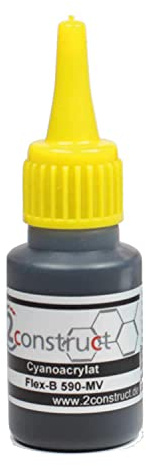 Sekundenkleber Flexibel Flex B 590 - MV, schwarz/mittelviskos 20g Flasche