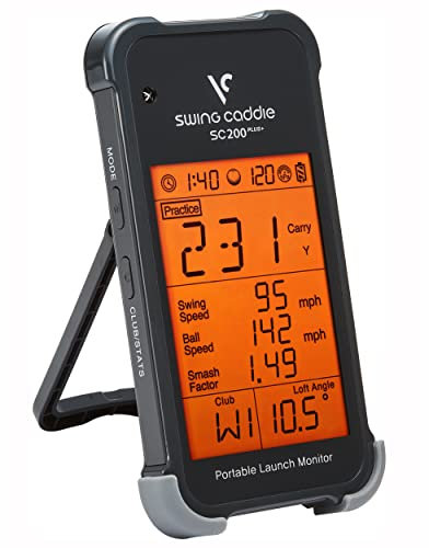 Voice Caddie SC200Plus Portable Golf Launch Monitor and Swing Analyzer with Real-Time Shot Data Tracking - 12-Hour Battery Life
