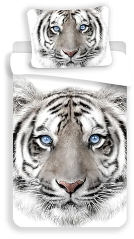 Tigre Blanc - Parure de lit - Housse de Couette Coton