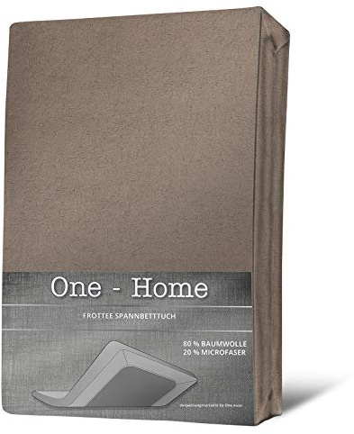 one-home Frottee Spannbettlaken Spannbetttuch 90x200 140x200 180x200 Bettlaken Baumwolle, Maße:180x200 cm - 200x200 cm, Farbe:Taupe/Beige