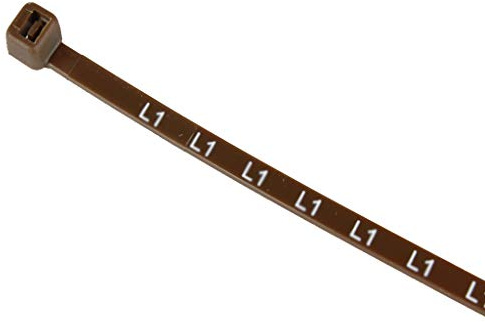 Printed Electrical Metering Cable Ties - Brown L1 (50 pcs)
