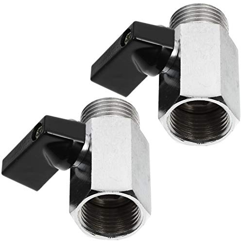 ULTECHNOVO Gewindeabsperrventil 1/2 Zoll Mini- Kugelhahn Edelstahl- Schlauchventil mit Edelstahlgriff Schnellanschluss für Wasser Öl Gas 2St