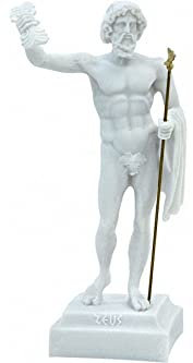 Zeus / Jupiter Father of Gods (Cast Alabaster Statue 24cm / 9.4inches)