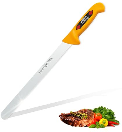 EIKASO Solingen Germany Aufschnitt/Salamimesser 30cm Schlachtermesser Metzgermesser extra lange Klinge aus Molybdänstahl 1.4116 | Für Fleisch Gemüse Obst
