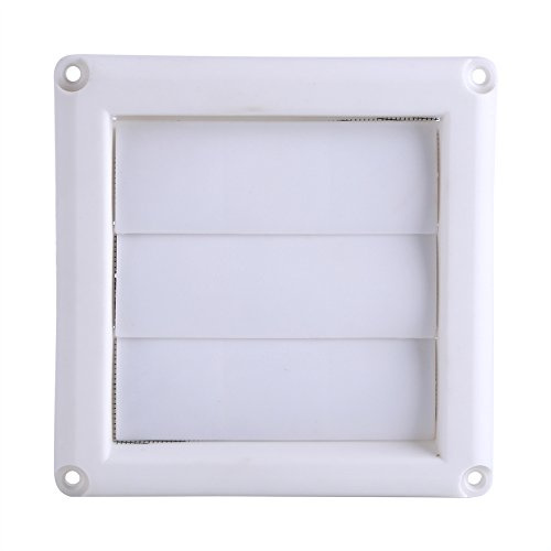Extractor Fan Vent Cover, 3 Flaps Wall Duct Ventilation Grill Air Vent Covers for Walls Wall Vent Cover External with Net New 20 * 20cm 8x8 PC Plastic Extractor Fan Vent Cover