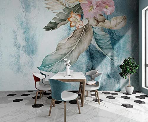 Murale Feuilles De Plantes Tropicales Peel And Stick Papier Peint Auto-Adhésif Amovible Grand Autocollant Feuille Décoration Murale Impression Image Image Stickers Muraux Affiches Mur 300(L)x210(H) cm