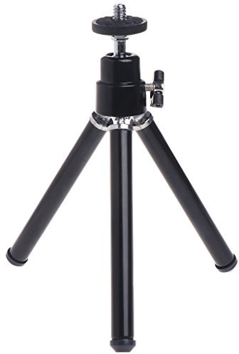 Mking Prerry Mini trépied professionnel de niveau laser 1/4 pour téléphone portable, deux tubes en aluminium – Métal pour tête – Noir