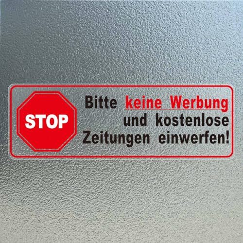 YIKIADA 10 Stück Bitte Keine Werbung Aufkleber 9 × 3 cm Vinyl Selbstklebend Briefkastenschild Wasserdicht kostenlose Zeitungen für Briefkasten Haus Büro Fenster
