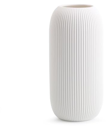 Weiß vasen Deko,Weiße Keramik Vase für Pampasgras,Minimalistische Moderne Heimdekoration Neutral Boho Nordic Vase für Tischdecko mit Pampasgras, Zimmer Deko für Geschenk