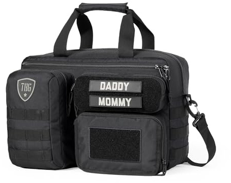 Tactical Baby Gear 4th Gen Deuce Tactical Diaper Bag for Dads w/Included Changing Mat, Stroller Straps (Black)