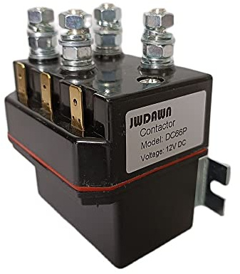 JWDAWN Monoblock SPDT - Contactor de cabrestantes DC66 de 12 voltios, 80 amperios, interruptor de relé solenoide de repuesto Albright DC66P 12V 80A para grúas montadas en vehículo, contactor de marcha