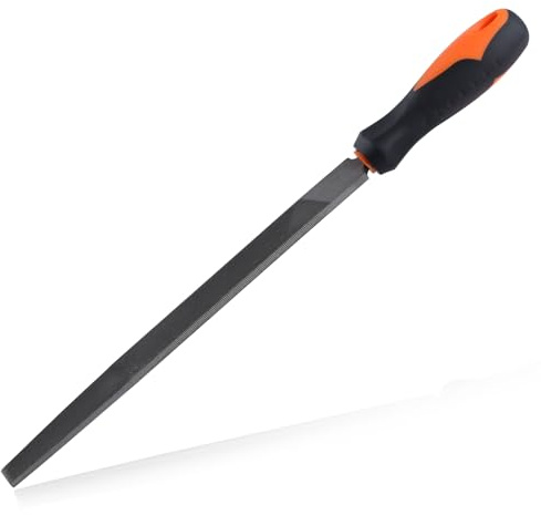 SPEEDWOX Metall-Handfeile, 25,4 cm, flache Feile, Metallfeile zum Schärfen von Werkzeugen und Entgraten für Metall- und Holzarbeiten, Schärfen, Basteln, bequemer, rutschfester Griff