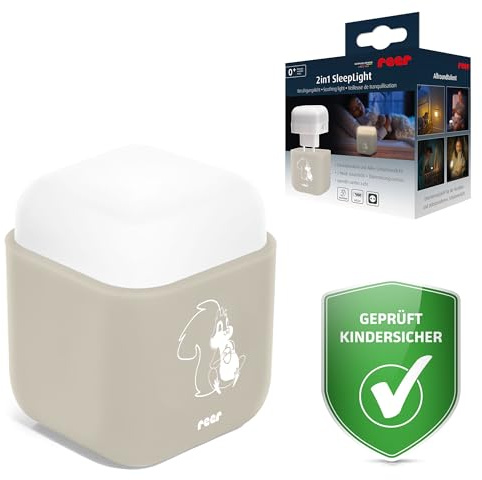 reer SleepLight 2in1 | Nachtlicht für die Steckdose und mit Akkubetrieb| On-Off- und Sensor-Modus | Stimmungslicht für Kinder | Creme
