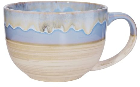 700 ml große Kaffeetasse, Suppentasse aus Keramik mit Henkel, Kaffee-/Teetasse, Müslischalen, Suppen, Ramen-/Salatschüssel, Kaffee-/Cappuccinotasse, spülmaschinenfest und ofenfest (Blau)
