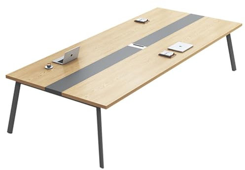 HOLGVE Konferenztisch, 94,49 L X 47,24 B Zoll Besprechungs- Und Seminartisch, for 8–10 Personen, Schulungstisch for Führungskräfte Mit Metallrahmen, for Bürocomputertisch