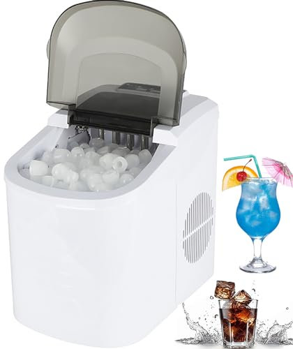 Machine à glaçons Portable de 2,2 L, Petite Machine à glaçons Manuelle pour la Maison, 6 Minutes, 9 balles de Glace, 22 à 26 lb/24 h, Machine à glaçons autonettoyante, pour la Maison, la Cuisine, Le