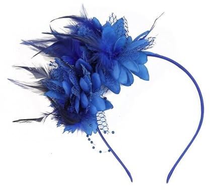 Bailinks Vintage Feder Fascinator Haarschmuck Damen Blumendesign Kopfbedeckung für Hochzeit, Cocktail, Karneval und Party Accessoires