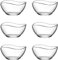 EISIA Lot de 6 saladiers en verre 310 ml, bol petit dejeuner, saladier, coupe a glace, bol en verre, snacks