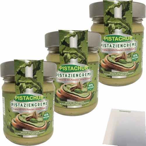 Pistachub Lot de 3 pots de crème pistache à 45 % de pistache (3 x 190 g) + bloc usy